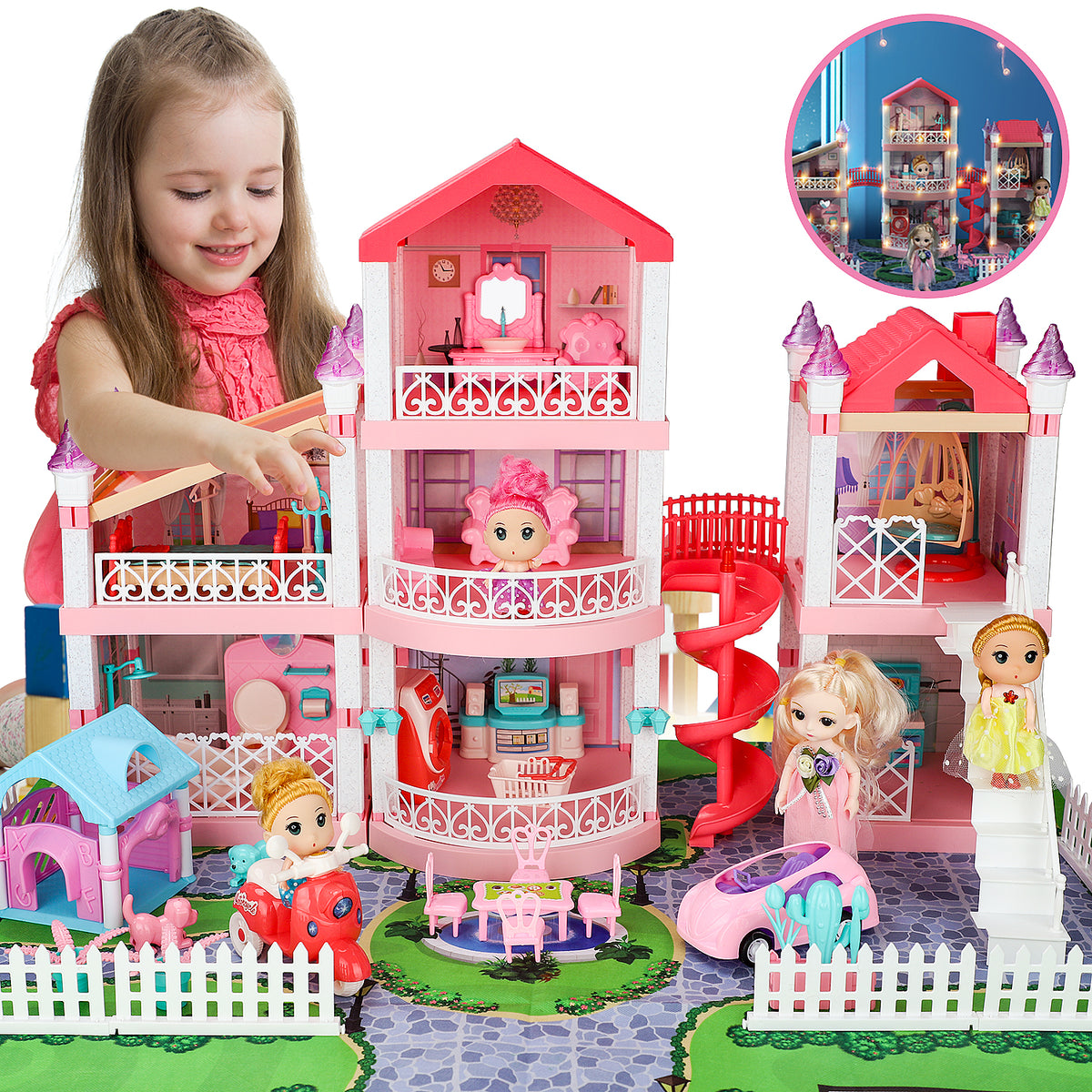 4 dolls for sales dollhouse