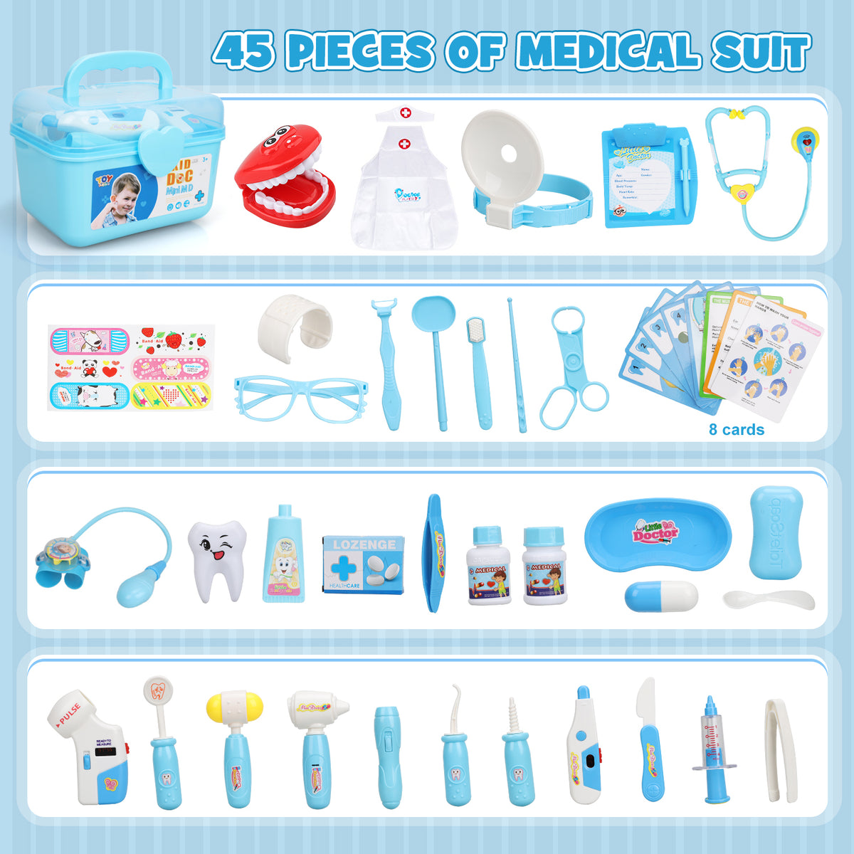 STEAM Life Doctor Kit for Kids, 56Pcs Kids Doctor Playset, Doctor