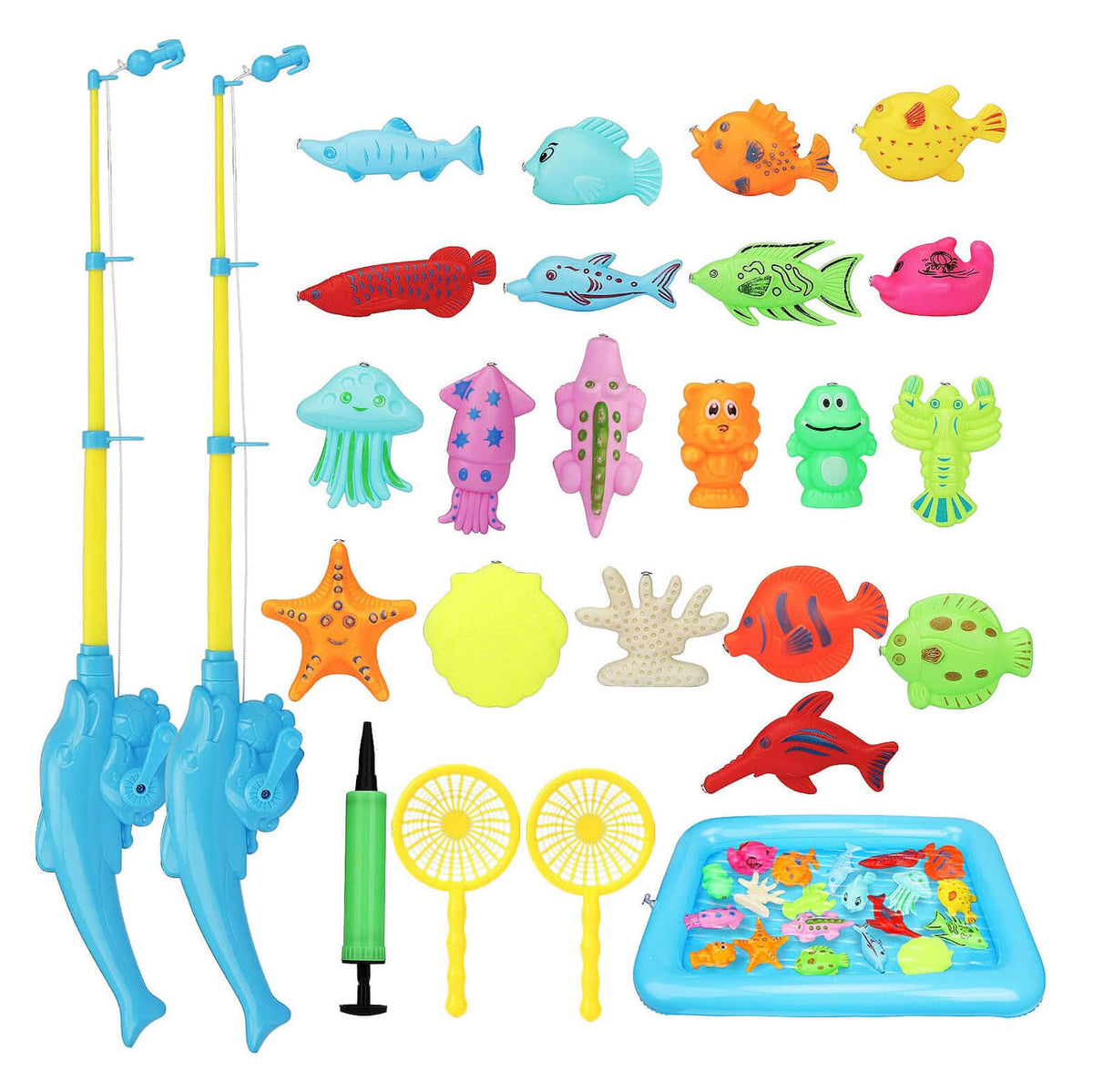 Kids Bath Toys Fishing Game Set W/ Magnetic Fish Baby Toddler Boys Girls  Gift