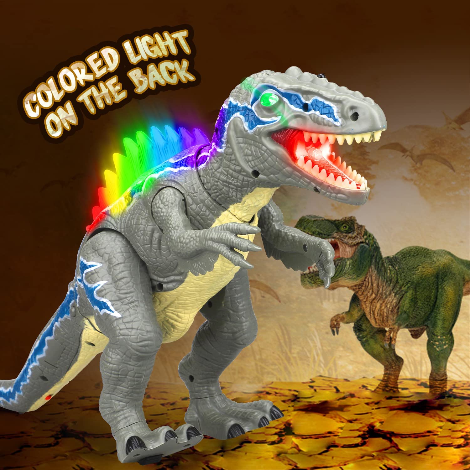 Hhhc Dinosaur Remote Control Toy for Kids T Rex Dinosaur Toys Walking LED Light Up Roar Realistic Simulation Sound Noise Big Robot Dinosaurs Toys Fo