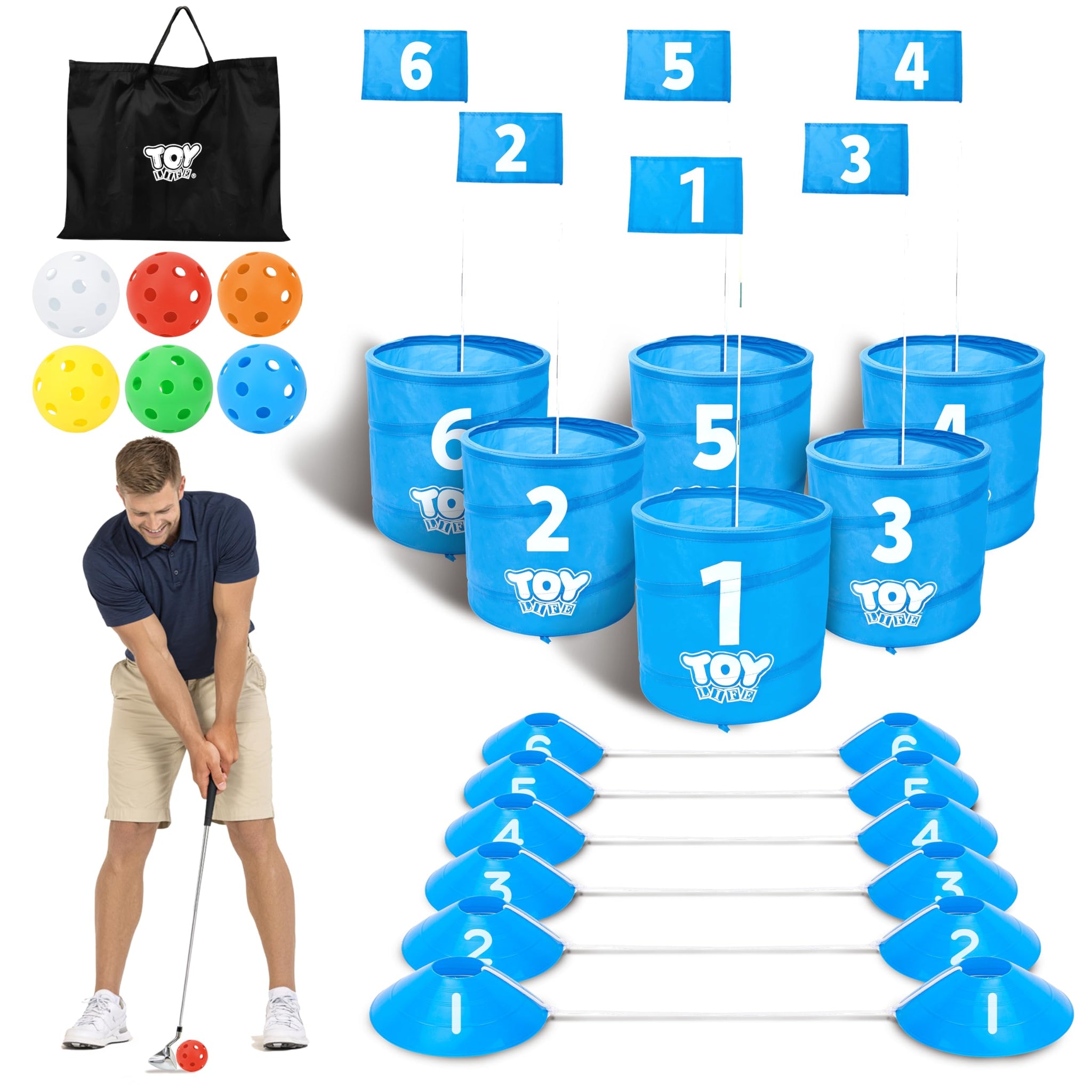 全て未使用品！（絶版）バークレイ ガルプアライブ バケツ バルキーホグセット！ TOY Life Golf Bucket Shot Game Set, 6 Holes Backyard Golf Bucket Shot