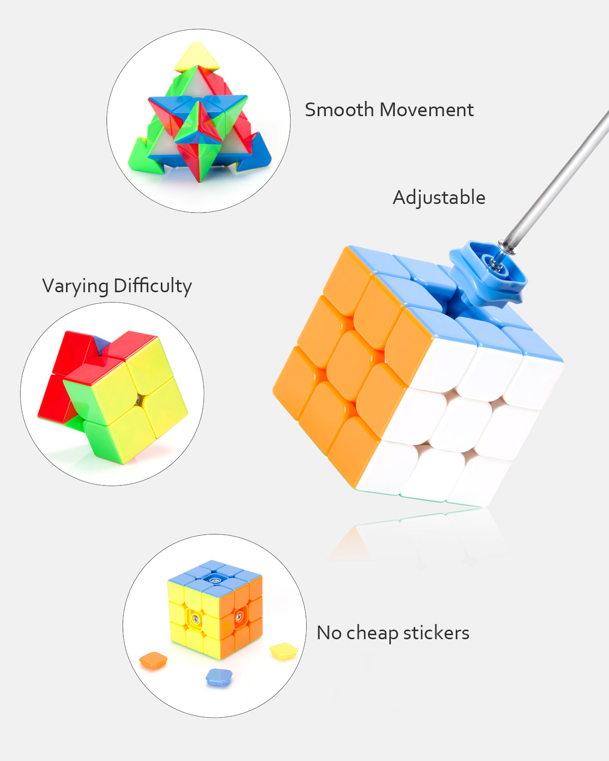 Maomaoyu Speed Cube 3x3 3x3x3 Stickerless Magic Puzzle Cube de Vitesse Magiqu Maomaoyu Speed Cube 3x3 3x3x3 Stickerless Magic Puzzle Cube de Vitesse Magiqu
