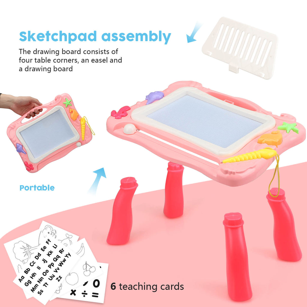 2 in 1 Block Activity Table & Magnetic Drawing Boards