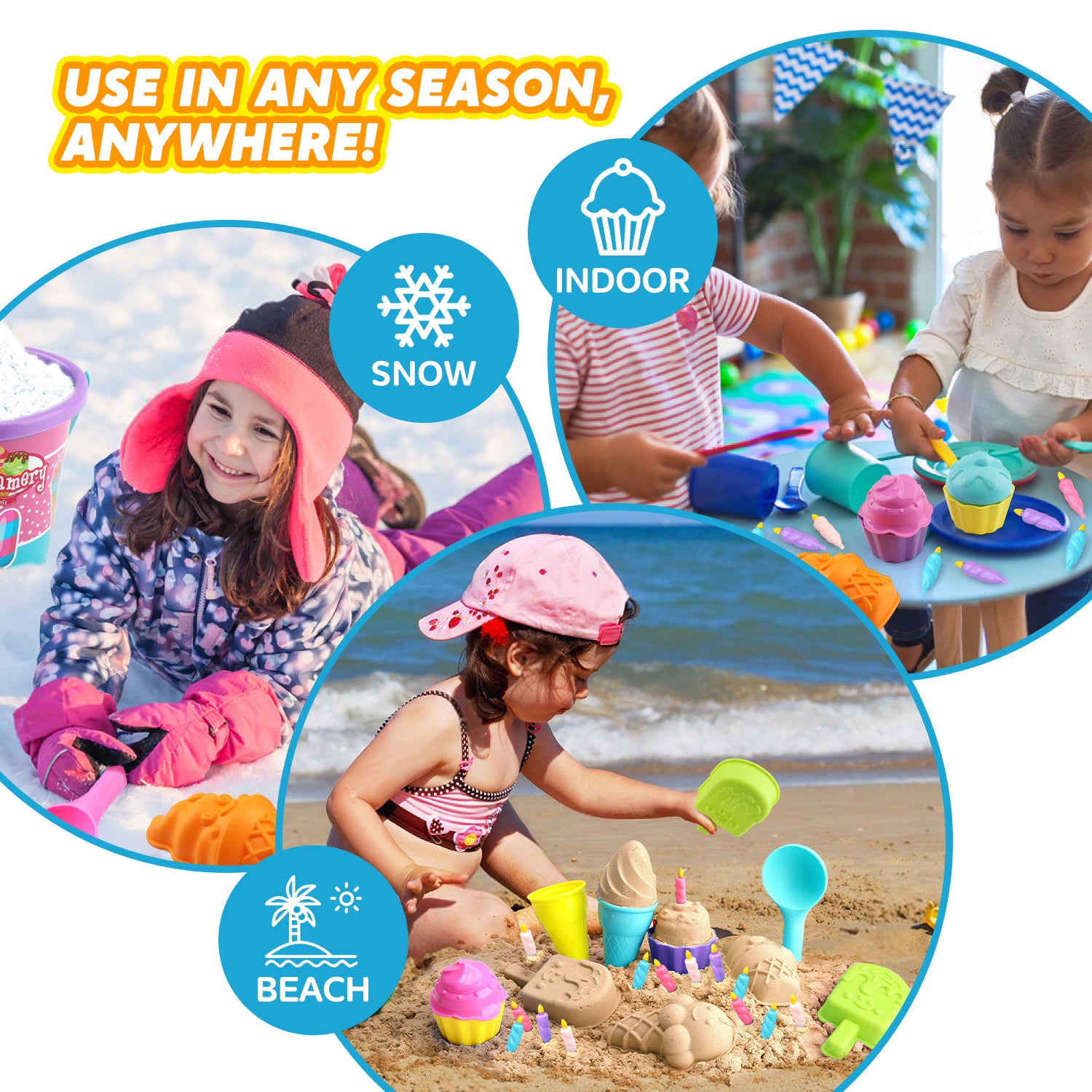 5 Pcs/lot Cute Ice Cream Cone Scoop Sets Beach Toys Sand Kids Children. CW