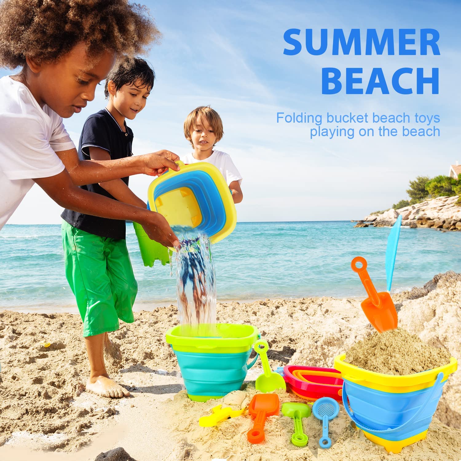 Small Summer Sand Bucket with Shovel