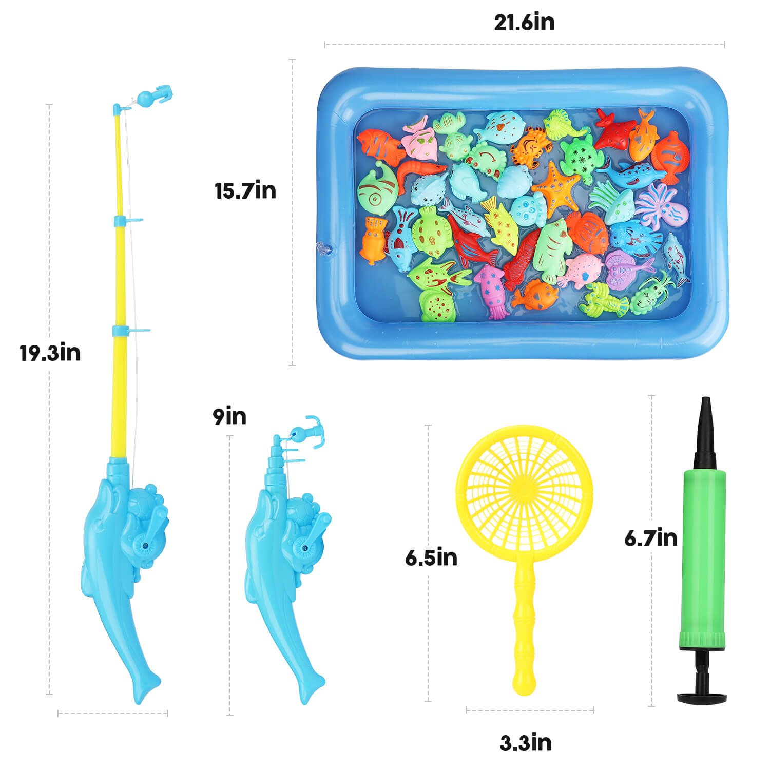2+20 Magnetic Fishing Game Toy Rod Hook Catch Kids Children Bath