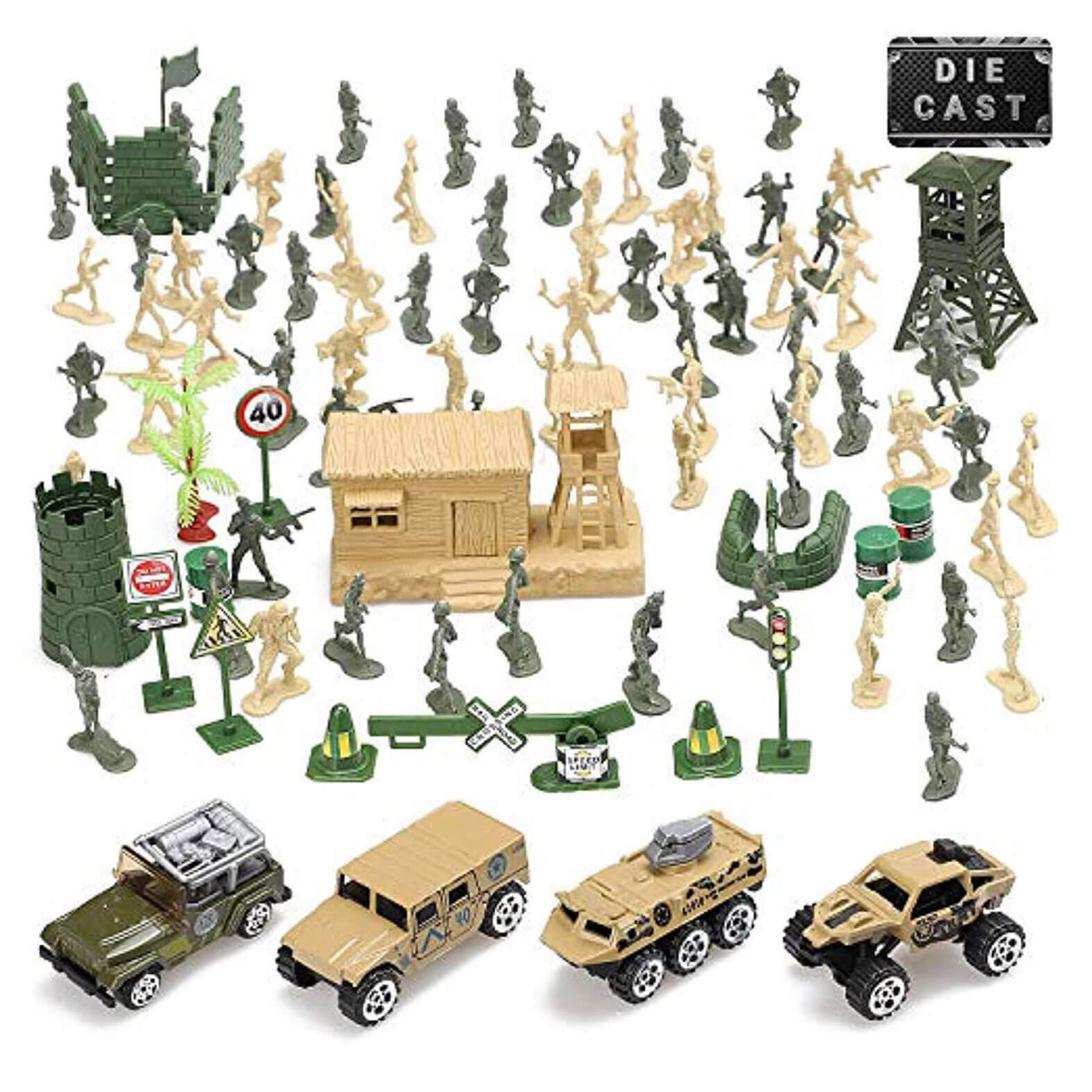Plastic Army Men Toy Play Set For Boys - Main Image