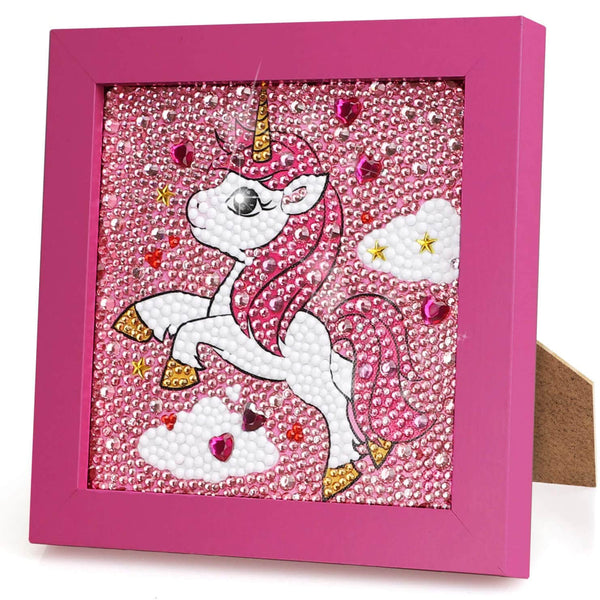 Diamond Painting Kits for Kids - 10 in 1 Unicorn Diamond Art for Kids  Includes Gem Art Kit Canvas and 9 pcs Diamond Painting Stickers with 1  Frame