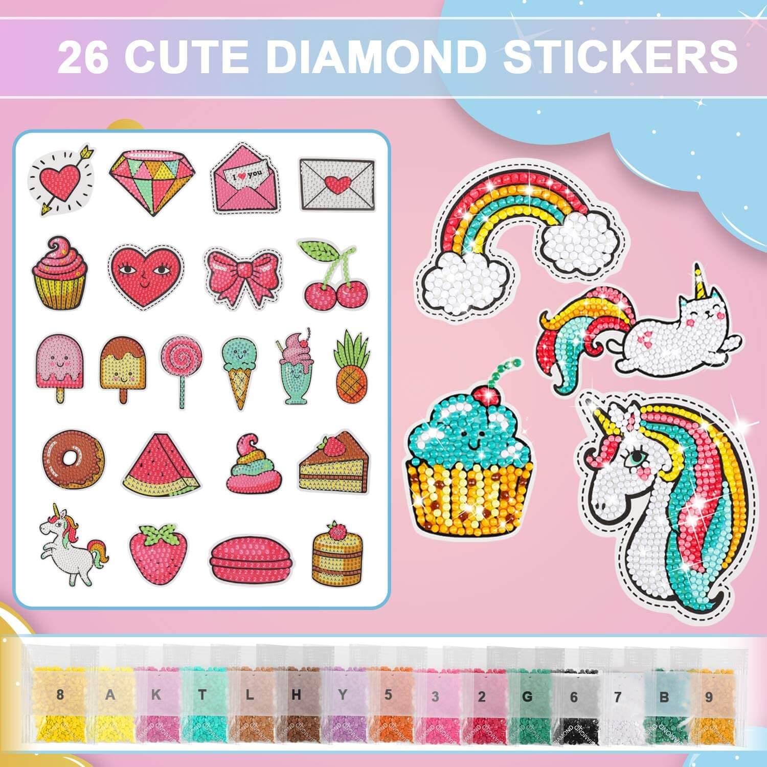 DIY Child Stickers Toy Creative Diamond Painting Kits for Kids